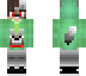 masked boy with green wolf hoodie