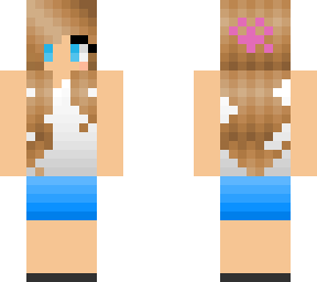 girl white and blue with crossing