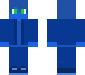 blue guy with green eyes