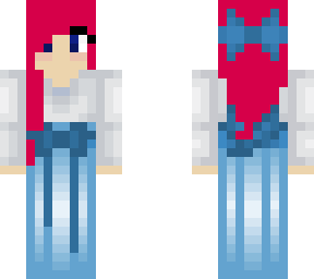 red hair blue eyed arial girl blue dress