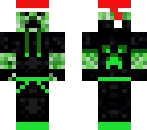 creeper with a santa boi hat