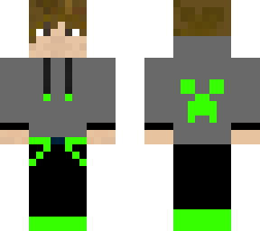 green and gray creeper hoodie