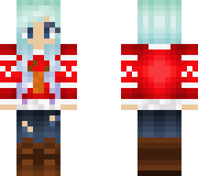 christmas girl blue hair