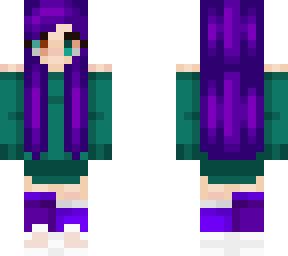 cute purple, coral and cyan themed girl