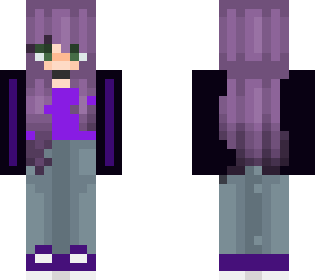 fall girl with purple hair.(she's nice)