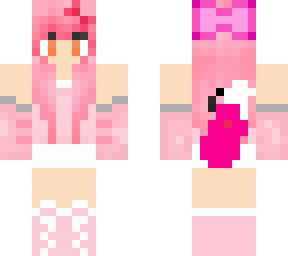 kawi chan as a werewolf with two pink bows in her hair
