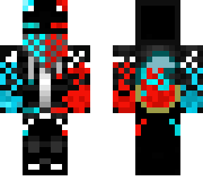 red and blue fire wolf