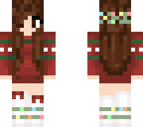 christmas girl with brown hair