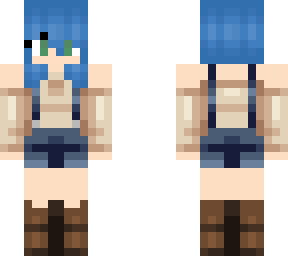 blue hared girl