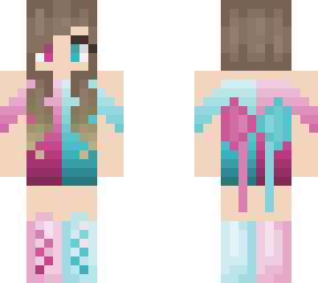 brown hair cotton candy girl