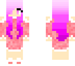 girl with pink ombre hair wearing a pastel santa outfit
