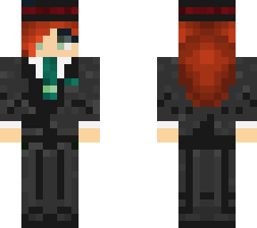 suit with green tie and hat