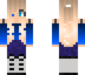 blonde and blue skin girl