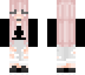 pink hair- black outfit
