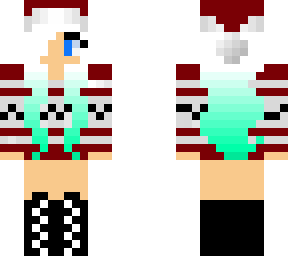 christmas girl (minty green and white hair)
