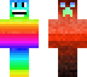 rainbow man and a creeper
