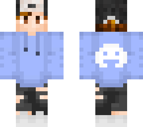 me in a discord hoodie with hat