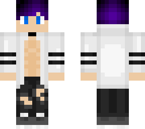 purple haired boy
