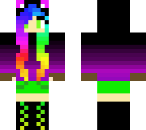 cute rainbow haired girl