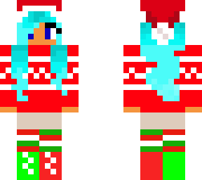 blue hair christmas girl