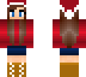 christmas outfit w/ short jeans and high boots