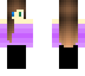 heterochromia girl w/ off-shoulder shirt w/ black pants