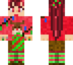christmas skin green gift bag