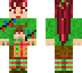 christmas skin with plaid gift bag