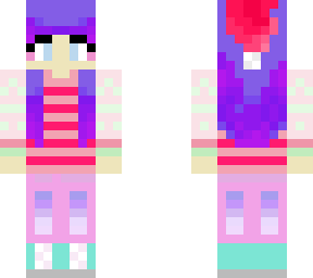 christmas themed girl with purple/pink hair