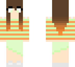 mint green & orange cute girl