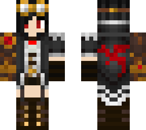 steamounk girl red/gold/black