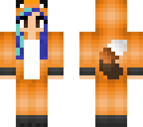 fox onesie blue hair girl