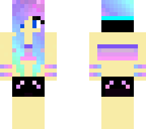 hot girl in bathing suit with galaxy hair