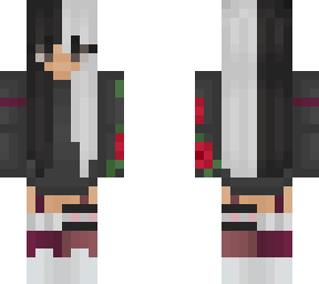 white & black hair
