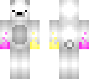white polar bear pink + yellow fire