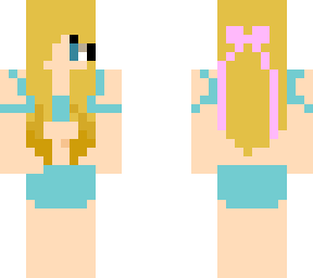 blonde blue eyed girl in bathing suit
