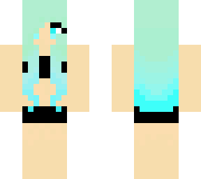 pastel hair girl wearing swimsuit