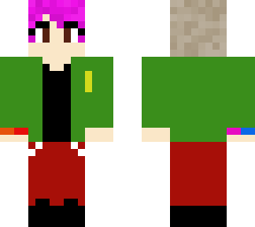 purple hair girl with beanie