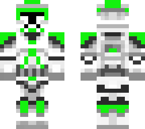 green stormtrooper with a person inside