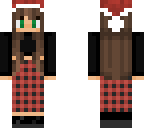 plaid pants & santa hat
