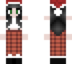 santa hat & plaid jeans girl