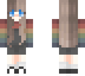 blue eyed version of the rainbow overall girl