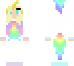 cute pastel white unicorn with blonde hair with purple, pink and blue highlights
