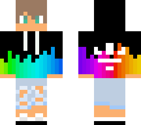 boy rainbow, black and white.