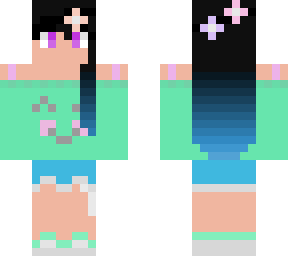 cute bleu dyed hair girl