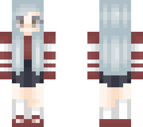 blue haired modern teenager girl