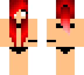 herobrine girl in bekini with ponytail
