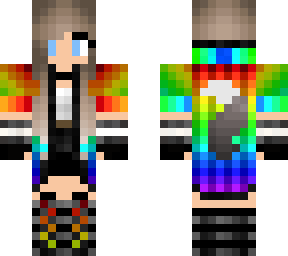 rainbow cloaked cat girl