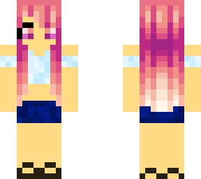 sunset hair with blue cropped shirt (credit to kingalex99)