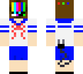 computer head schoolgirl